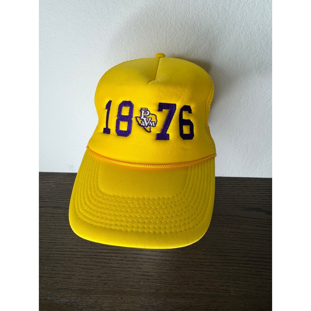 Nissin Cap Prairie View A&M University PVAMU 1876 Trucker Hat Yellow Snapback